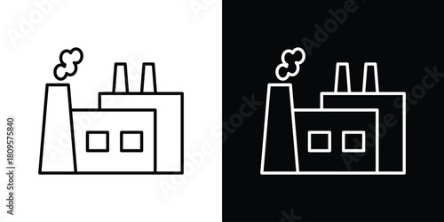 Pollution icon eps. thin, line, outline and stroke style set