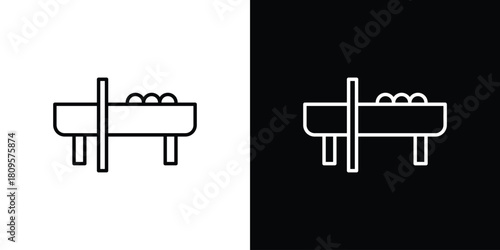 Pool table icon eps. thin, line, outline and stroke style set