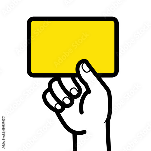 hand holding yellow card