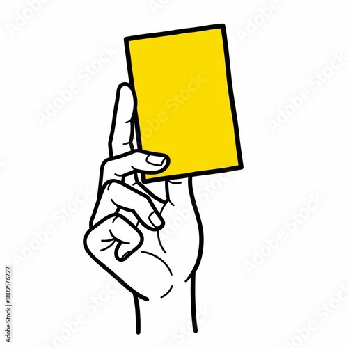 hand holding yellow card