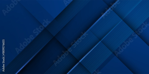 Abstract dark blue square theme overlap papercut background. Simple elegant pattern concept. Futuristic banner design background. Eps10 vector