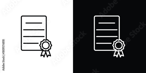 Qualification icon eps. thin, line, outline and stroke style set