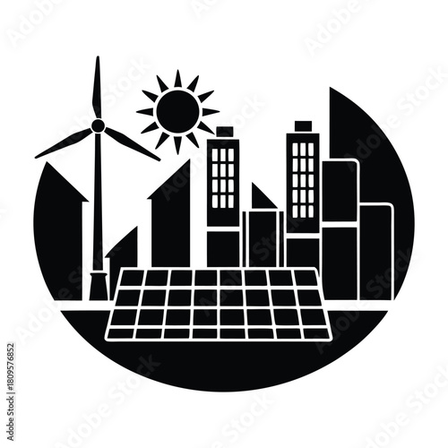 illustration of a house with solar panels