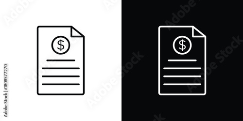 Receipt icon eps. thin, line, outline and stroke style set