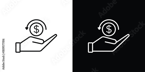 Refund icon eps. thin, line, outline and stroke style set