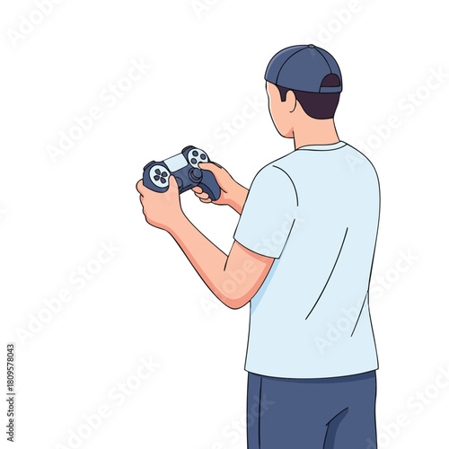 Man observing with binoculars outdoors