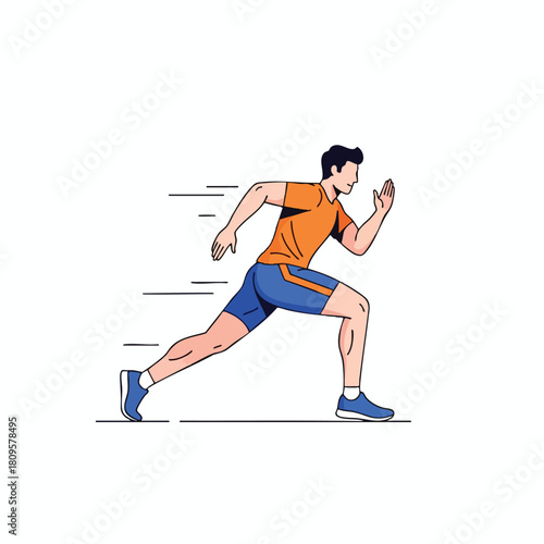 Man Running with Dynamic Motion