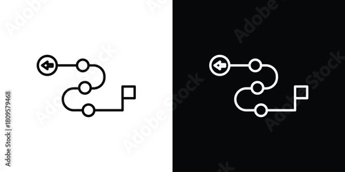 Roadmap icon eps. thin, line, outline and stroke style set