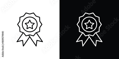 Rosette icon eps. thin, line, outline and stroke style set