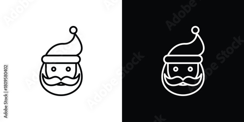 Santa Claus icon eps. thin, line, outline and stroke style set
