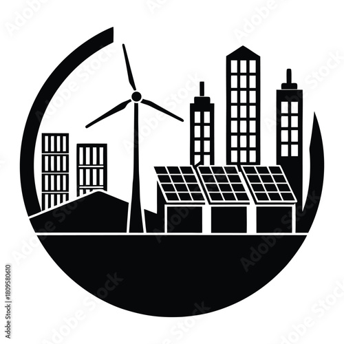 illustration of a house with solar panels