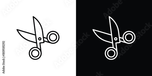 Scissors icon eps. thin, line, outline and stroke style set