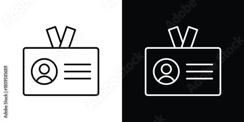 Security badge icon eps. thin, line, outline and stroke style set