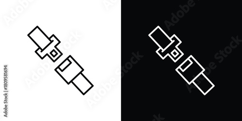 Seatbelt icon eps. thin, line, outline and stroke style set