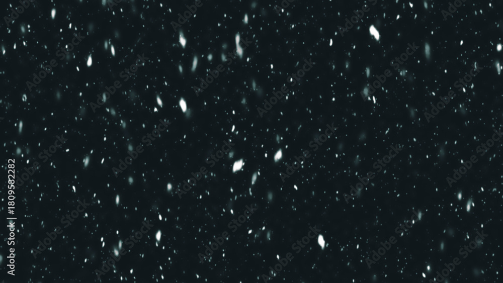 Fototapeta premium Snowfall. Winter heavy snowflakes. Overlay texture isolated black background
