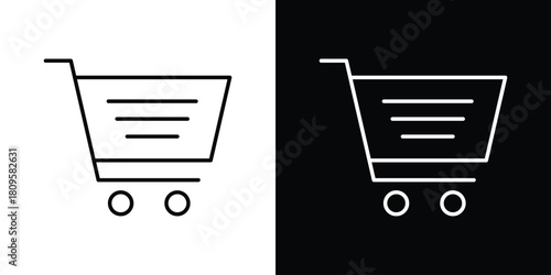 Shopping cart icon eps. thin, line, outline and stroke style set
