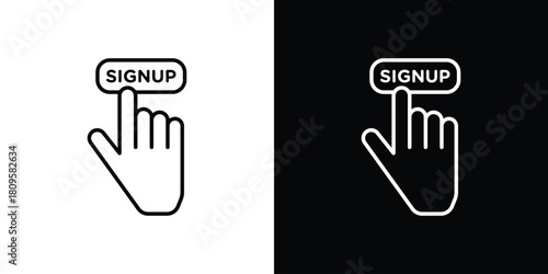 Sign up icon eps. thin, line, outline and stroke style set