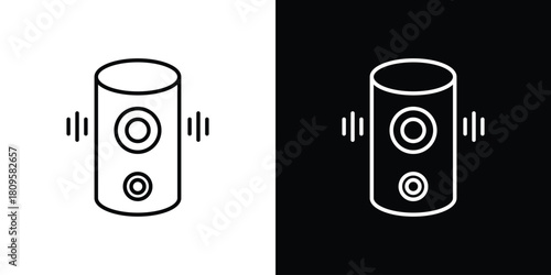 Smart speaker icon eps. thin, line, outline and stroke style set