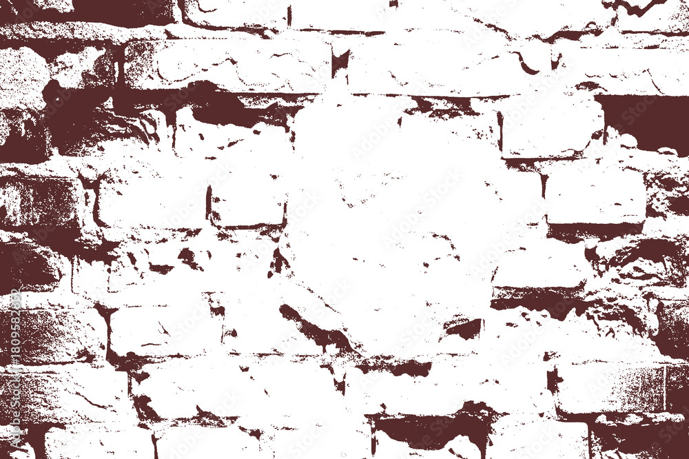 Fototapeta premium Grunge brick wall texture in brown and white creates a distressed and aged look for backgrounds