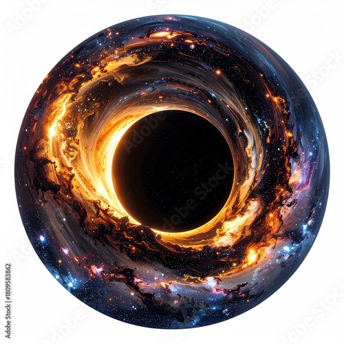 Fiery, swirling space vortex and central void