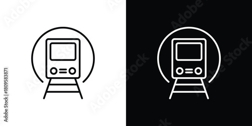 Subway icon eps. thin, line, outline and stroke style set