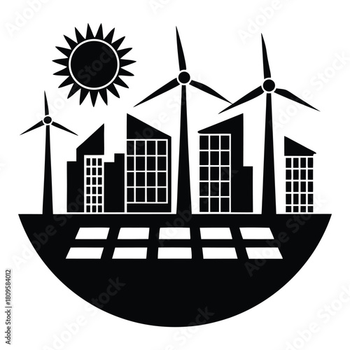 illustration of a house with solar panels