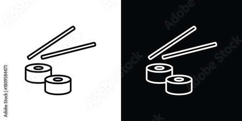 Sushi icon eps. thin, line, outline and stroke style set