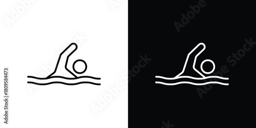Swimming icon eps. thin, line, outline and stroke style set