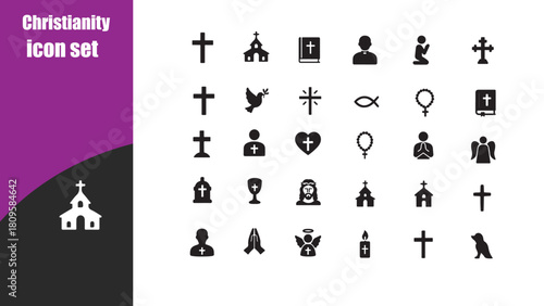 Christianity icon set.