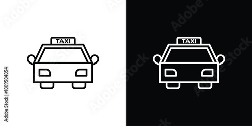 Taxi icon eps. thin, line, outline and stroke style set