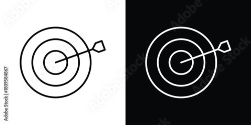 Target icon eps. thin, line, outline and stroke style set
