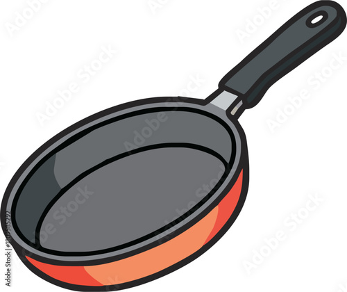 Ready to Cook: A Modern Frying Pan for Delicious Homemade Meals, Perfect for Culinary Projects and Food Illustrations with a Clean, Simple Design