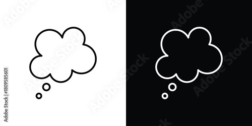 Think bubble icon eps. thin, line, outline and stroke style set