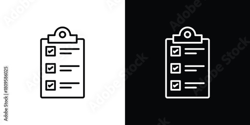 Todo list icon eps. thin, line, outline and stroke style set