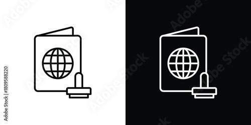 Visa icon eps. thin, line, outline and stroke style set