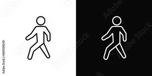 Walking icon eps. thin, line, outline and stroke style set