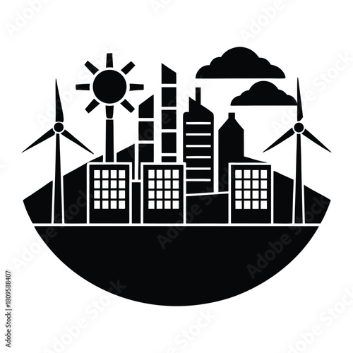 illustration of a house with solar panels