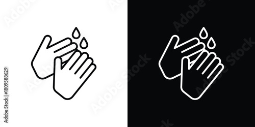 Wash hands icon eps. thin, line, outline and stroke style set