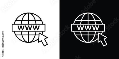Website icon eps. thin, line, outline and stroke style set