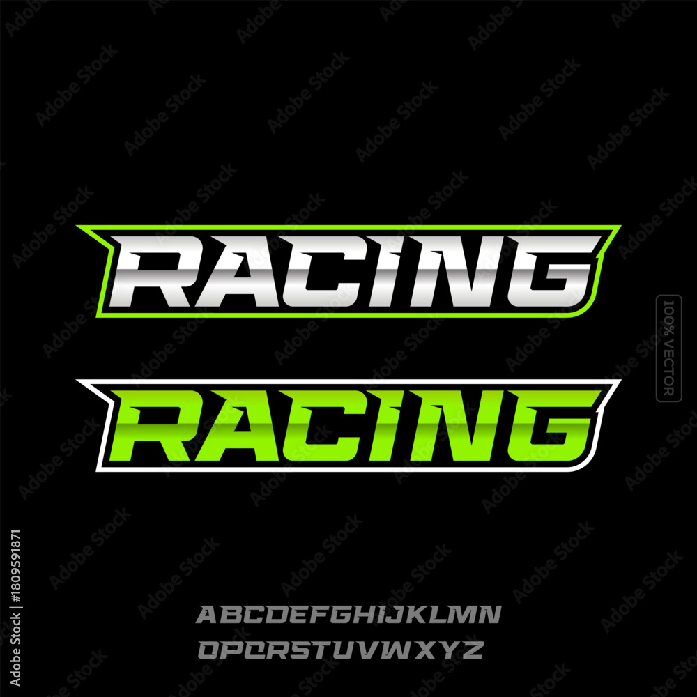 Naklejka premium Racing letters set. Red race font. Italic bold racing style vector latin alphabet. Fonts for event, promo, logo vector