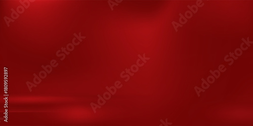 Abstract red gradient background, light and shadow on the backdrop with dimensions, hot tone wall with intense color, horizontal wallpaper.