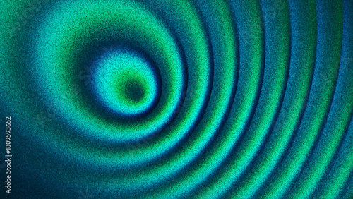 Rippling circular form with grainy gradient texture created from thousands of individual dots. Film grain noise amplifies the hypnotic rhythm of expanding waves evoke motion and dept for modern visual
