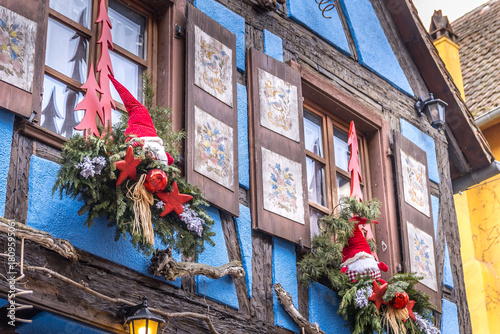 Christmas market decoration in the village of Riquewihr, France