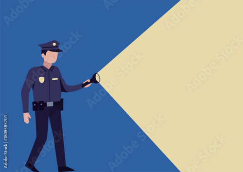 見回りをする警備員のイラスト
Illustration of a security guard patrolling