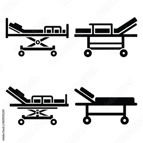 defibrillator minimal flat vector icons– simple hospital and medical safety symbols