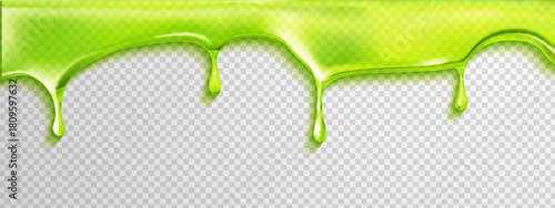 Drip slime green background with toxic halloween splash and snot liquid 3D. Paint border poison with drip design and slime green elements for splat splatter. Ooze drop aesthetic for halloween