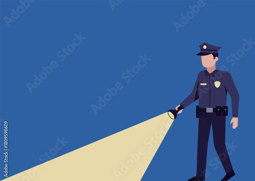 見回りをする警備員のイラスト
Illustration of a security guard patrolling