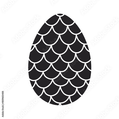 A dragon egg promising tales of fantasy and adventure lying in wait for its moment rendered in striking black and white