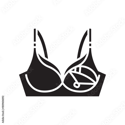nursing bra black line icon. Vector isolated element