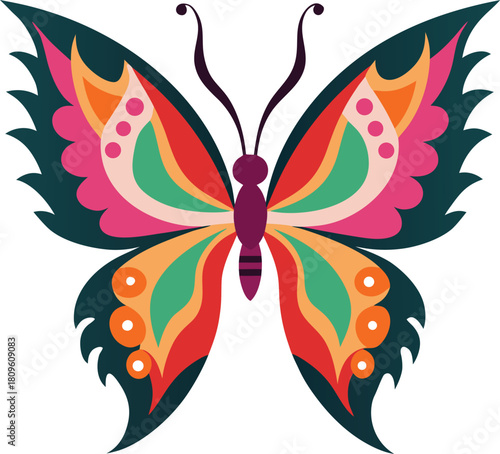 Maximalist carnival world pattern with abstract ribbons